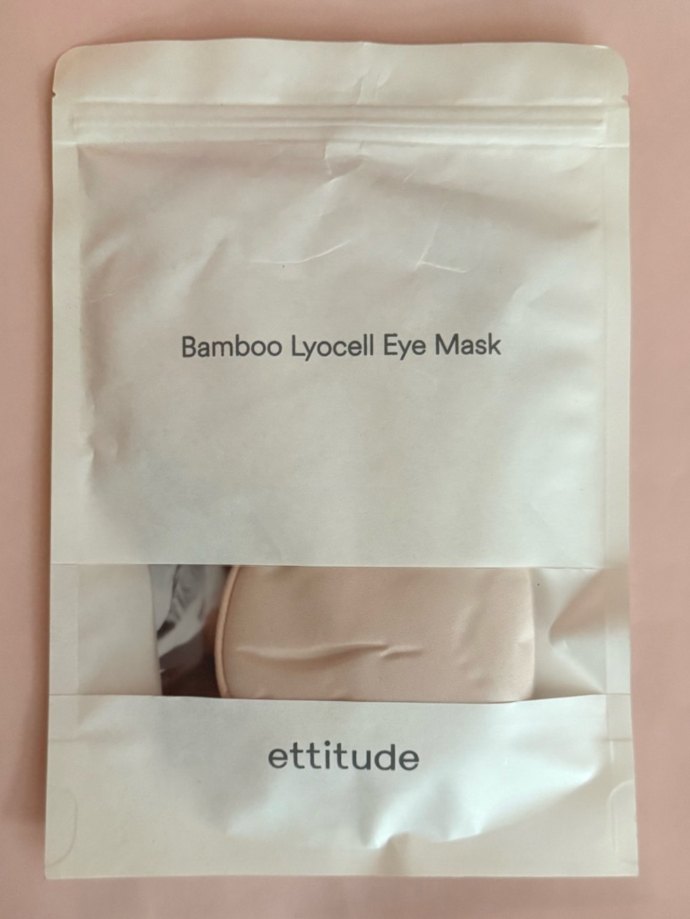 ettitude Bamboo Lyocell Eye Mask in Cloud Pink - 100% Organic Bamboo Lyocell - Picture 6 of 12